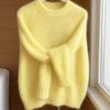 Gentle Retro Knitted Pullover Women's Spring and Autumn Loose Soft Waxy Casual Thin Sweater