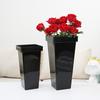 Cubo de Flores Fácil de Mover Resistente a la Intemperie Plástico Exterior Interior Balcón Macetero con Maceta Interior Decoración del Hogar