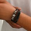 Leather Bracelet Vintage Weaving Maple Leaf Men's Jewelry