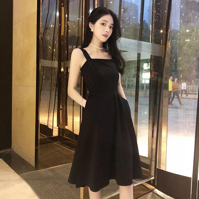 Niche Forest Fairy French Hepburn Style Slimming Camisole Dress for Petite Women