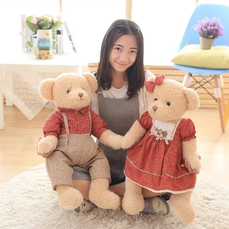 Bear Plush Teddy Toy Rural Couple Bear Wedding Holiday Gift Girlfriends Couple