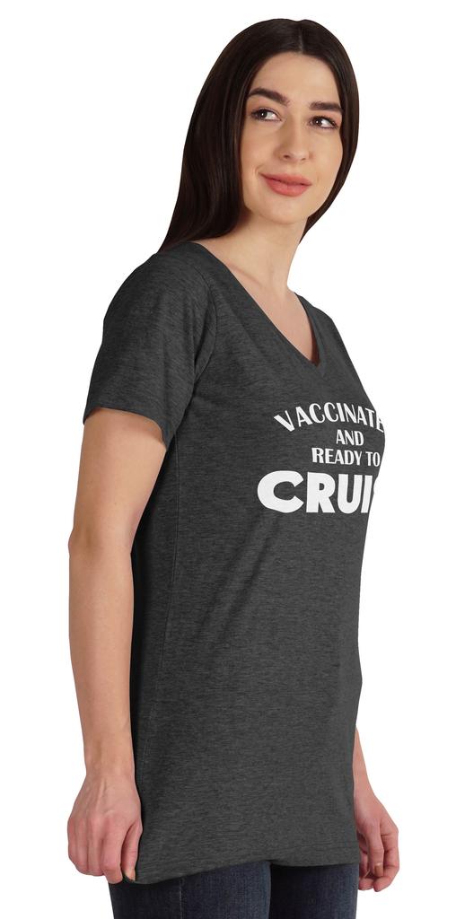 Inkmeso Vaccinated And Ready To Cruise Funny Pro-Vaccine Crew Neck T-shirt For