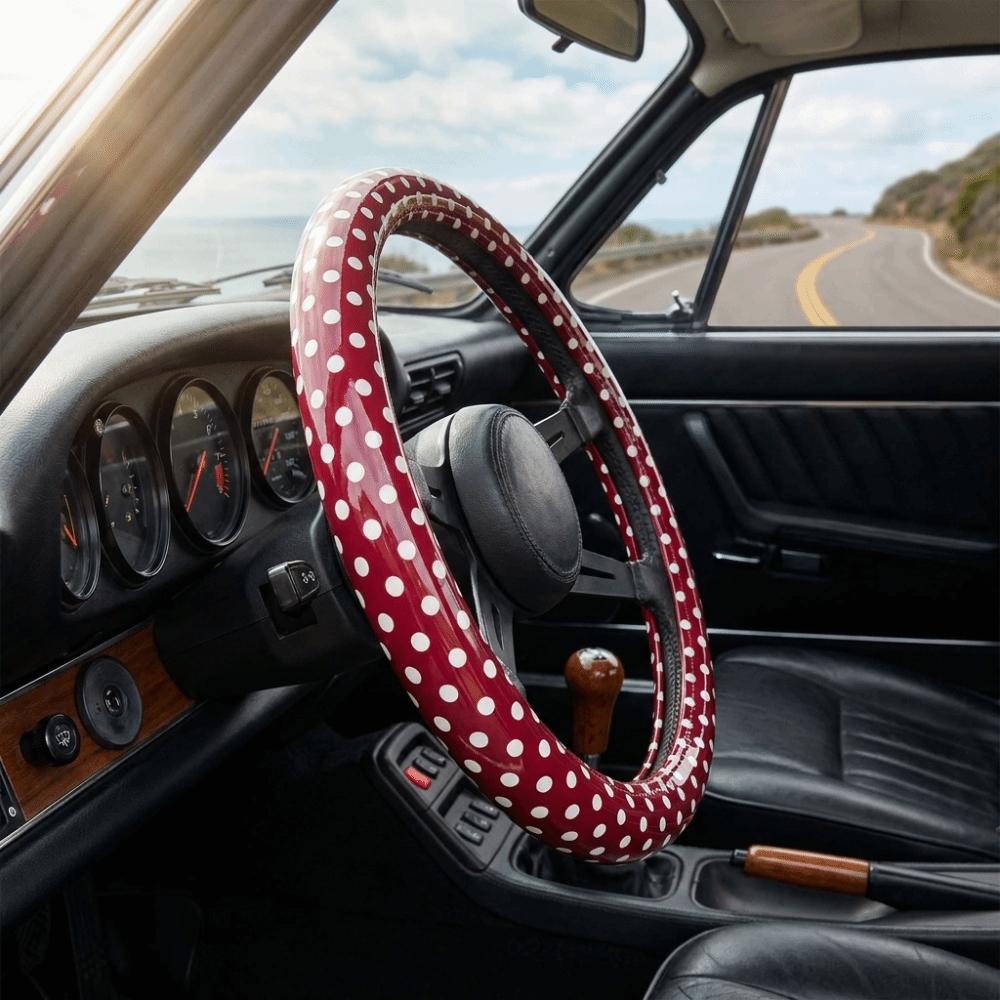 Leather Material Steering Wheel Cover Comfortable Hand Feel Universal Steering Cover Car Interior