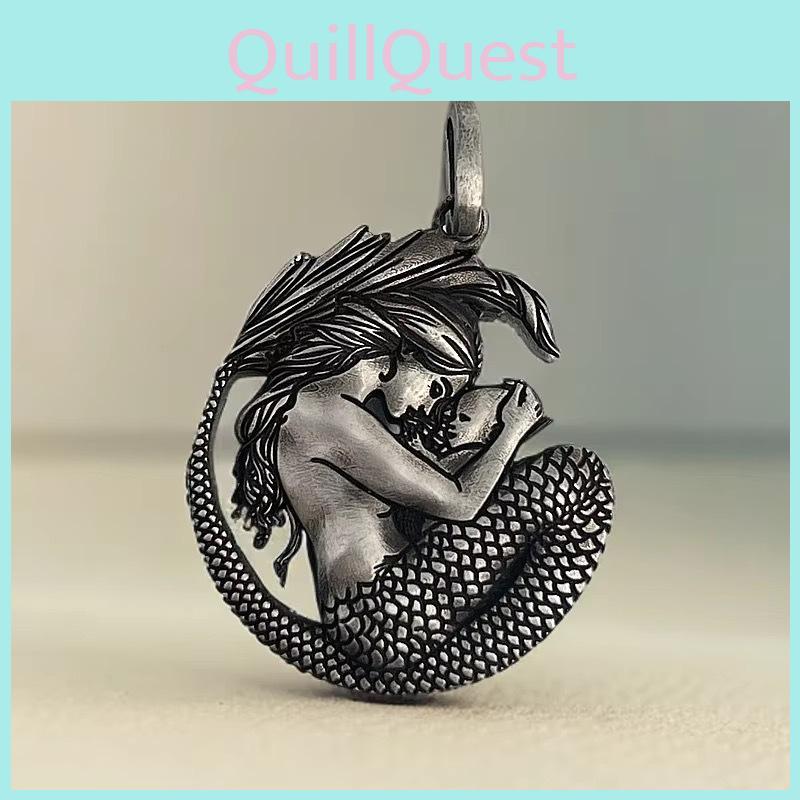 Pendant Fashionable Mermaid Necklace Geometric Pattern Men Women Decoration