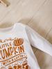 Newborn Infant Baby Boy Clothes Pumpkin Print Long Sleeve Bodysuit