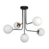 Ceiling Lamp Black Classic Glass Ball Shades White 15-431 Karina