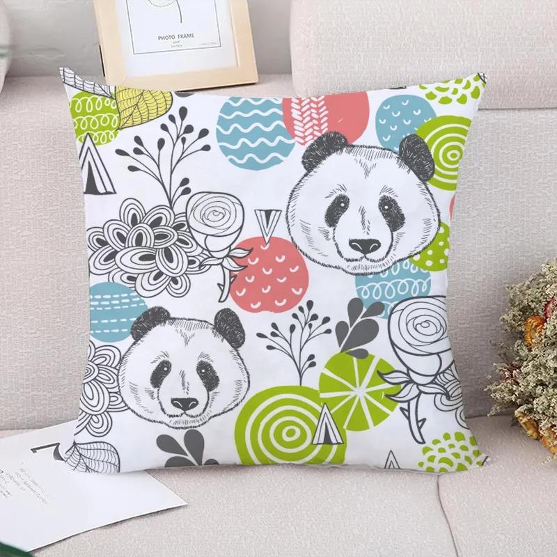 Panda Pattern Decorative Pillowcase Living Room Office Home Pillowcase Car Ornaments