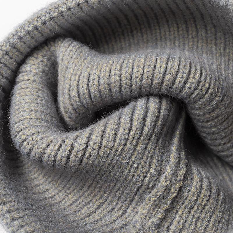Fashion Knitted Hat Women's Warm Thickened Letter Sticker Autumn and Winter Hat Outdoor Beanless Wool Hat Men