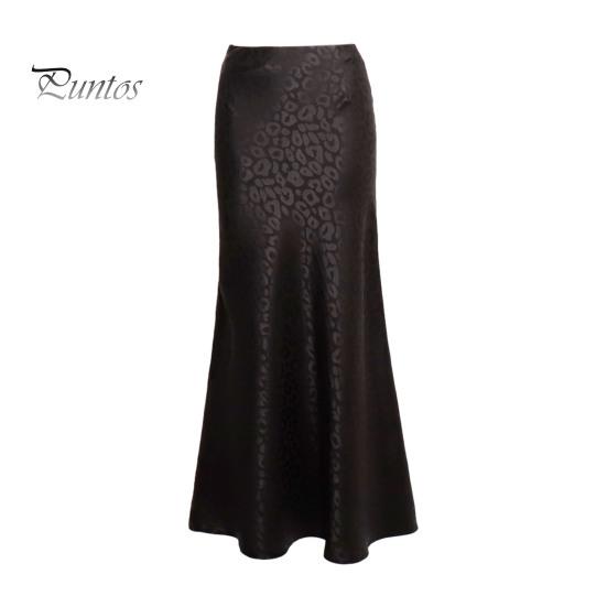 

Женская юбка с леопардовым принтом, юбка с высокой талией, сексуальная, облегающая бедра, длиной до щиколотки, полуоблегающая юбка для вечеринок, уличной одежды, свиданий M чёрный