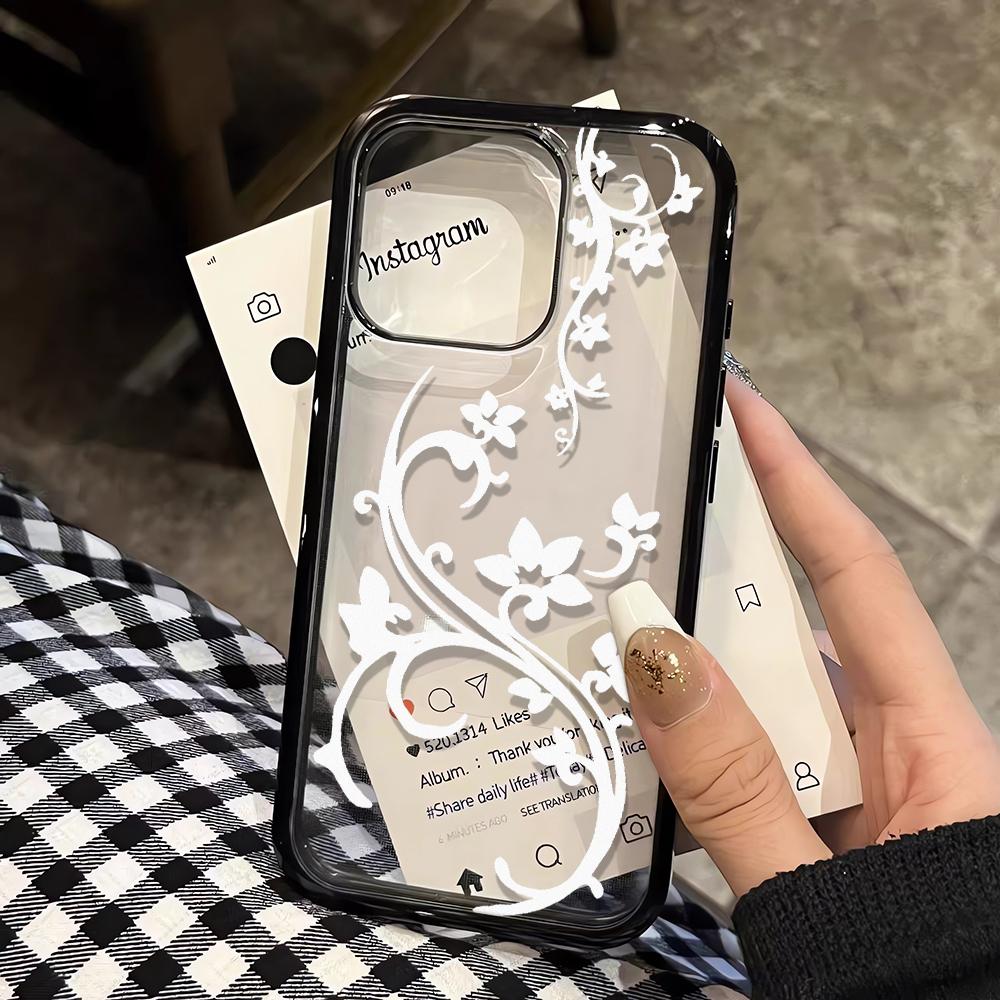 Simple Flower Phone Case For IPhone 17 Air 16 15 14 Plus 13 12 11 Pro Max Durable Cover Anti Fall Funda Protection Shell