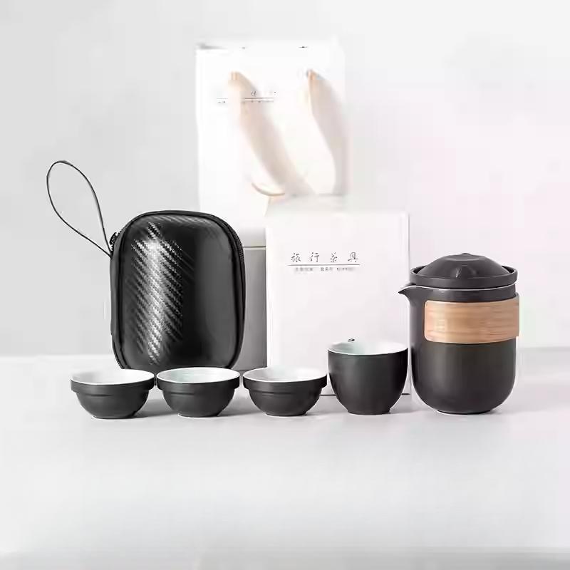 Portable Travel Tea Set Small Set Gift Carry-on Outdoor Tour Kung Fu Brewing Tea Cup Ware Single Camping Fast Guest Cups