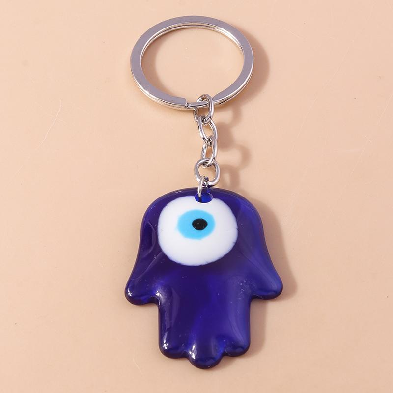 Vintage Turkish Lucky  Evil Eye Keychain Hamsa Hand Key Rings for Men Women Key Holder Handbag Pendants DIY Jewelry Gifts
