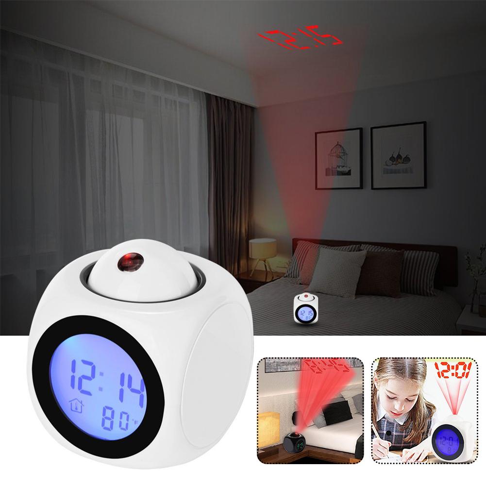 Projection Alarm Clock Ceiling Display Snooze Desk Table Clock Voice Multifunction Digital Projection Clock Temperature Display