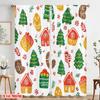 2pcs,2D plane printing Curtains&Window Treatment Christmas Tree Gingerbread Mitten (3) Polyester Easy Install (without rod)
