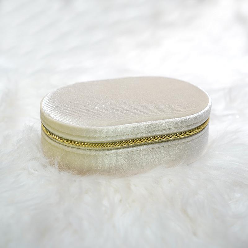 Oval Velvet Portable Jewelry Box Earrings Necklace Ring Jewelry Box Mini Jewelry Storage Box