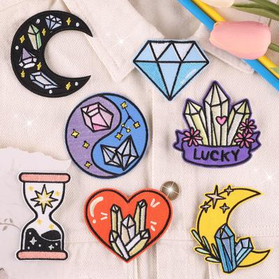 Embroidery Label Crystal Diamond Cloth Logo Badge Love Hand Account DIY Accessories Embroidery Sticker Patch Cloth Sticker