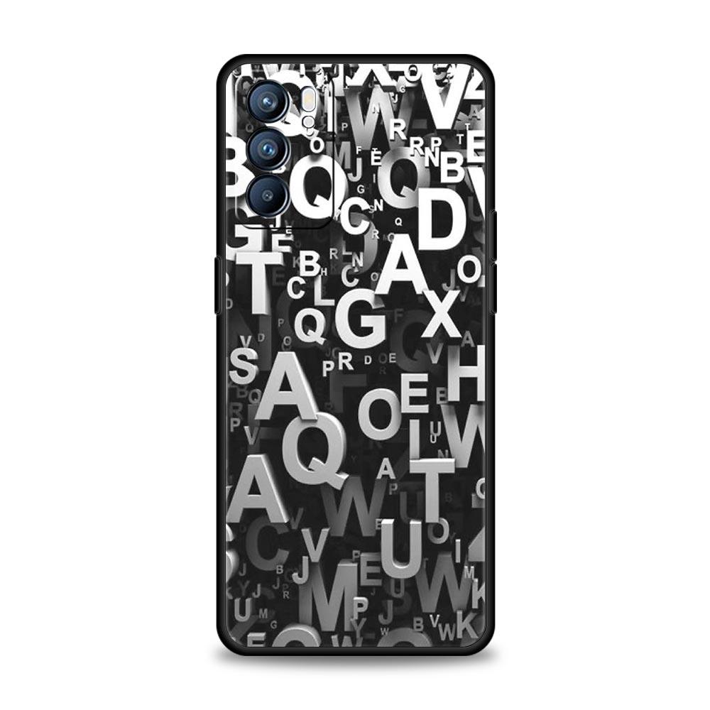 Number Pattern Phone Case For Oppo A17 A31 A54 A57 A78 A79 A98 Find X5 X6 Reno 6 7 8 10 11 12 13 F Pro 5G Soft TPU Cover Fundas