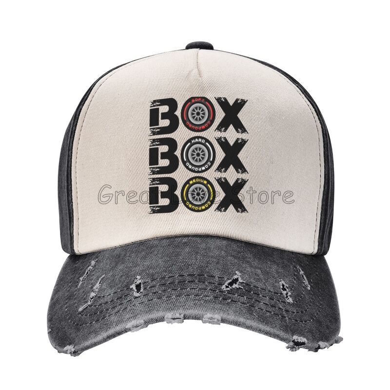 Box Box Box F1 Tyre Compound V2 Baseball Cap Formula 1 Snapback Caps Vintage Washed Cotton Cap Summer Retro Sun Visor Cap