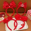 Sequin Children Headband Bowknot Red Bow Hairband Sweet New Year Headwear  Baby