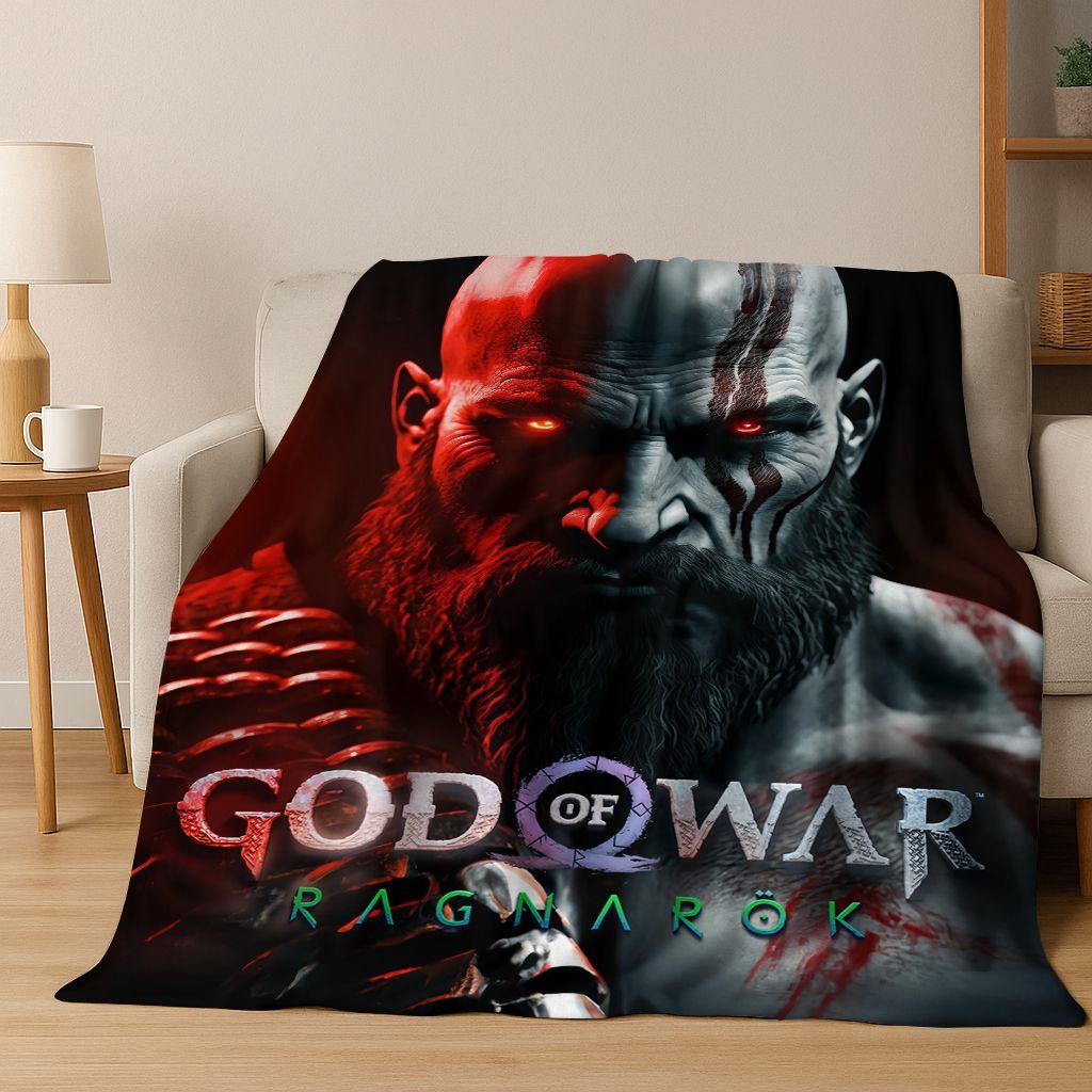 Classics God of War Kratos 3A Game Gamer Flannel Blanket,Warm and Cozy Soft Throw Blanket for Home Bedroom Bed Sofa Kid Gift