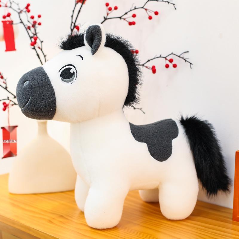 2026 Rok Konia Szczęśliwy Stojący Kucyk Pluszowa Figurka Prezent