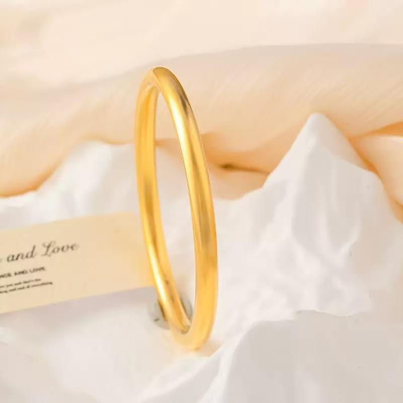 Gold-Plated Traditional Lotus Bangle for Women - High-End Simulated Gold Bracelet, Ideal for Weddings