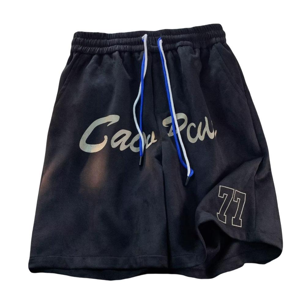 

Letter Casual Short Pants Number Men Knee Length Pants Fashion Men 3 Quarter Shorts Summer M чёрный