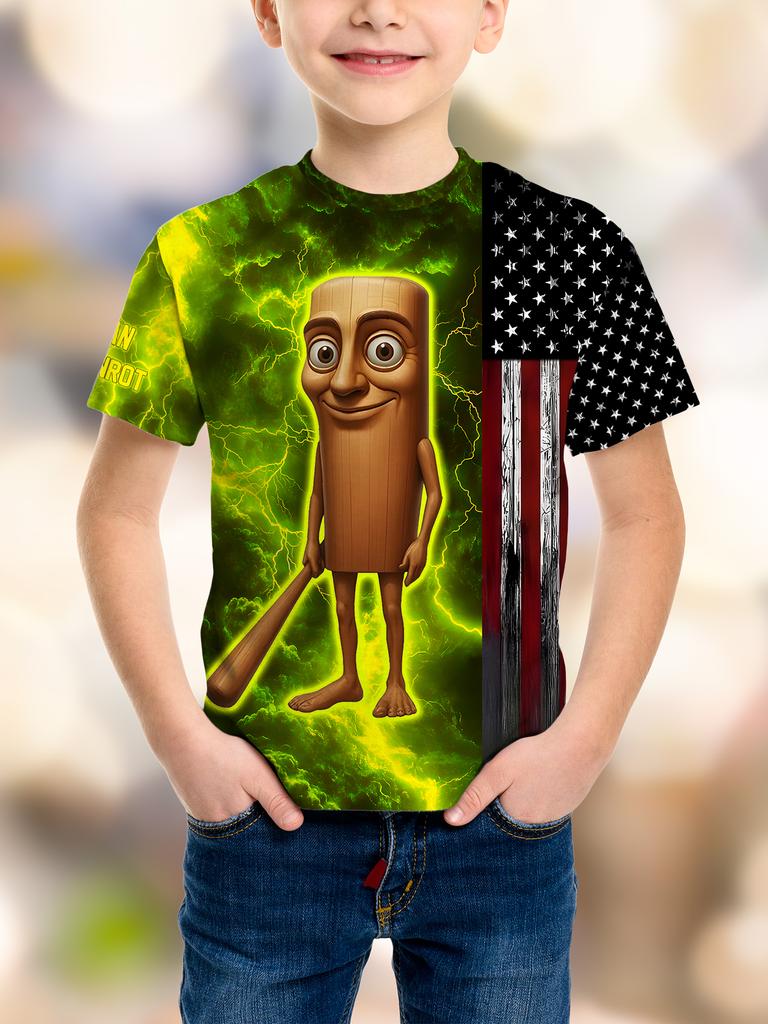 Fashion Game Pixel Birthday Party 3D Print Kids T-Shirt Humor Funny Boys Novelty Gift Short Sleeve Te