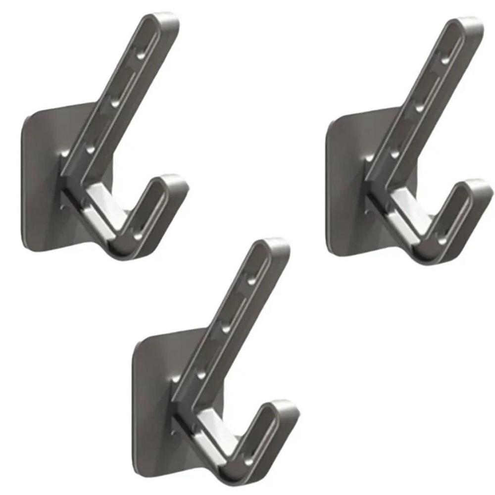 

3 шт. Самоклеящийся держатель для хранения ключей и полотенец, настенные крючки для ванной комнаты, товары для домашнего хранения серый