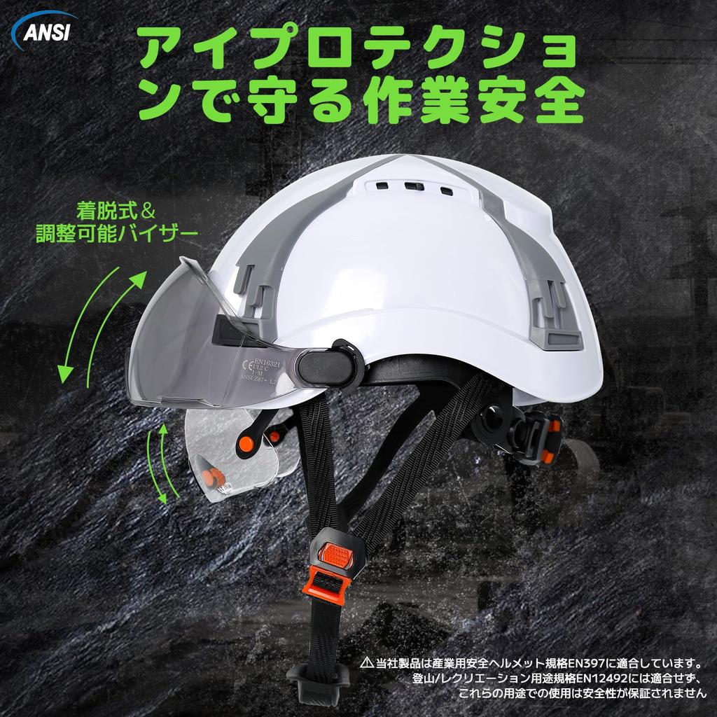 PerldVerge Arbeit Leichter Doppelschirm Schutz OSHA Verstellbarer Kopf ANSI Klasse Aufhängung EN397 Konformer Helm, Industrie-/Bauhelm,