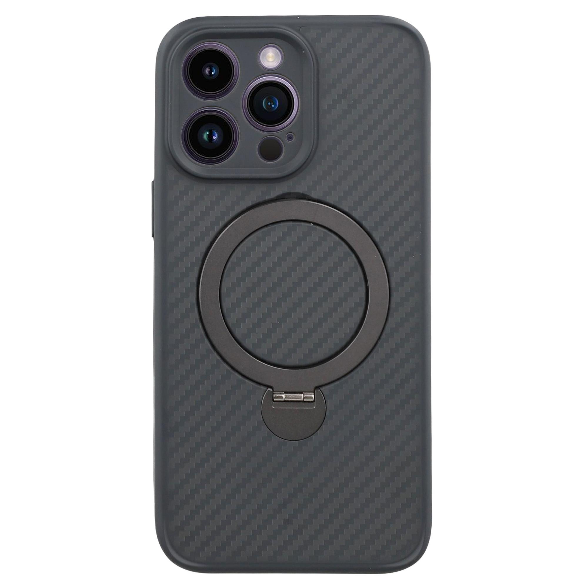 

Чехол для iPhone 14 Pro Max, совместимый с MagSafe, подставка, чехол для телефона из ТПУ+ПК, текстура углеродного волокна A