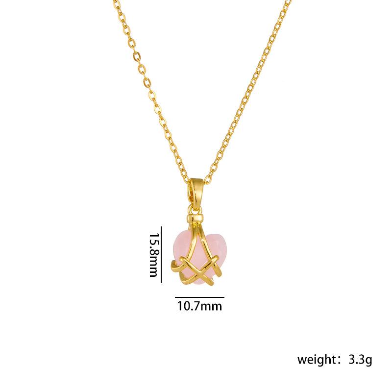 Colorful Love Heart Pendant Necklaces for Women Girls Stainless Steel Chain Simple Sweet Jewelry Accessories Gifts for Lover