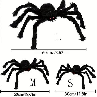 Halloween Extra Large Black Spider, Party Decor Giant Spider Web Prop, Realistic Plush Spider, Suitable for Home Bedroom