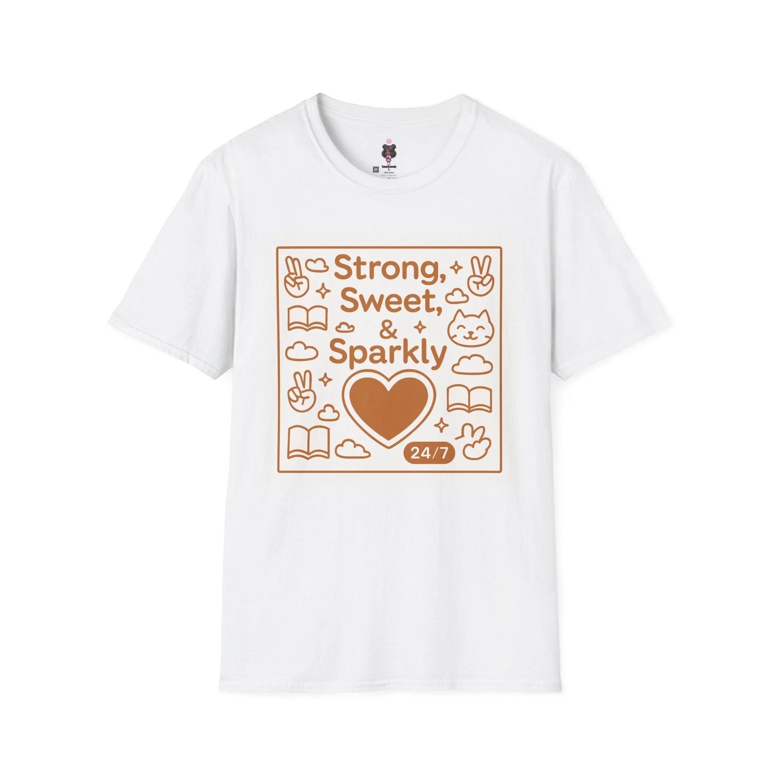 

Strong Sweet Sparkly Women s Tee, Empowering Shirt, Positive Vibes Top, S