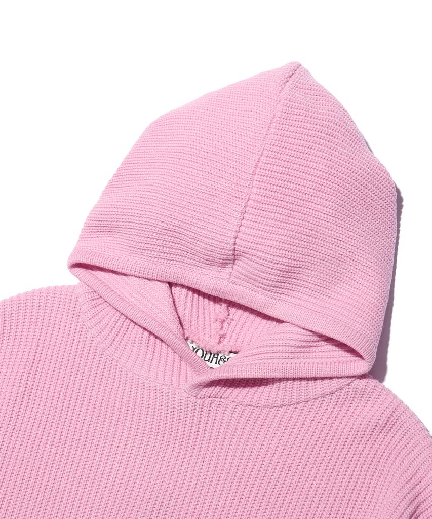 YOUHEE Star Knit Hoodie Pink