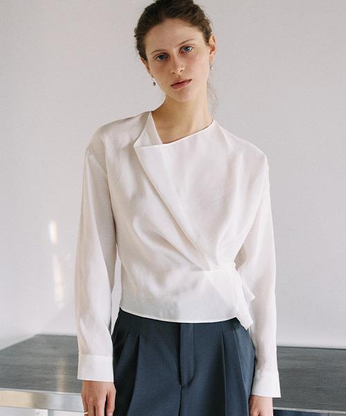 ANGELO BIANCO Cowl Neck Wrap Blouse