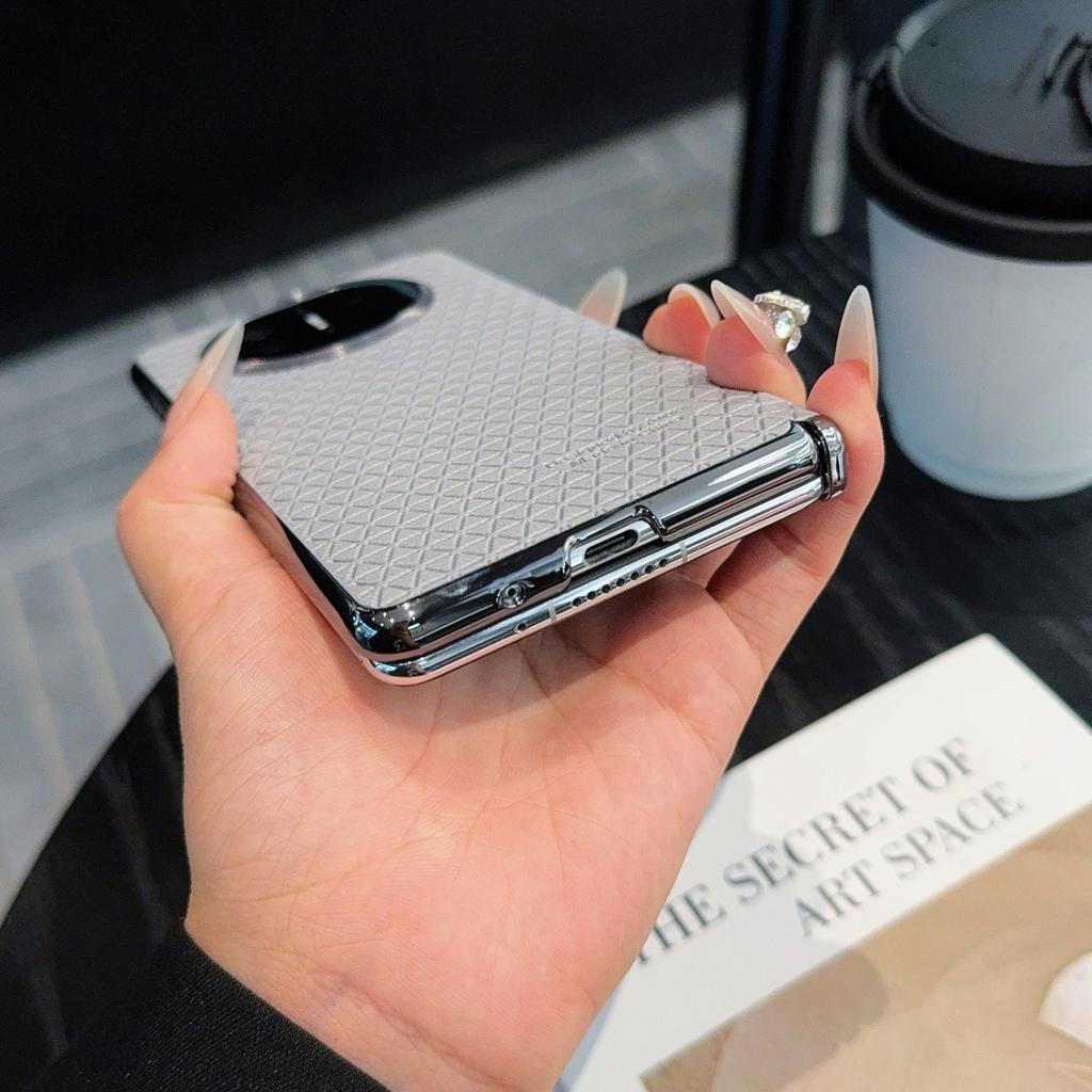 For Huawei Mate X7/X6/X5/X3 Case Cube Central Axis Luxury PU Leather Magnetic Wireless Charging Protective Back Cover Shell