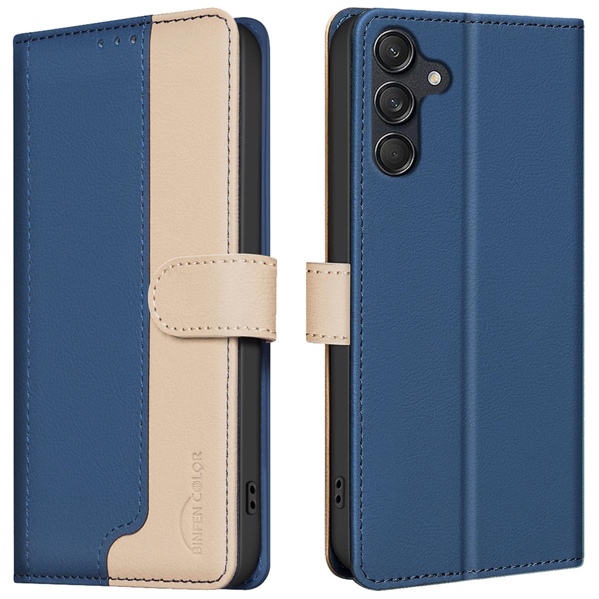 

BINFEN COLOR BF33 for Samsung Galaxy A36 5G Leather Case Splicing Color RFID Blocking D