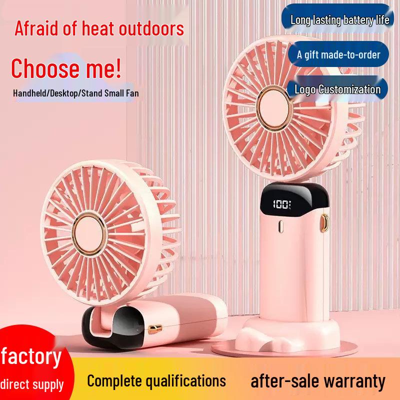 N15 Foldable Mini Fan: Handheld, Five-Speed, Digital Display, Charging Stand. 188x90x46.5mm розовый