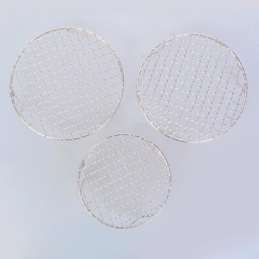 Stainless Steel Round Baking Rack Outdoor BBQ Accessories Easy Cleaning Suitable for Grilling Roasting and Cooling