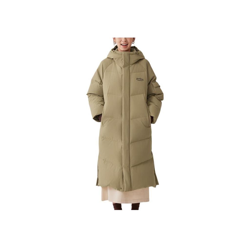 Skechers Street Fashion Series Comfortable Warm Windproof Long Hooded Duck Down Jacket Unisex Outerwear L425U018-03EN