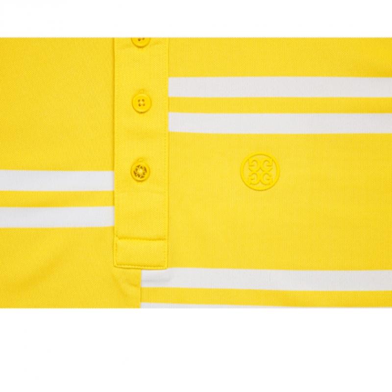 Polo Zipore Galben cu Dungi Offset G4ms23k182 Cyber