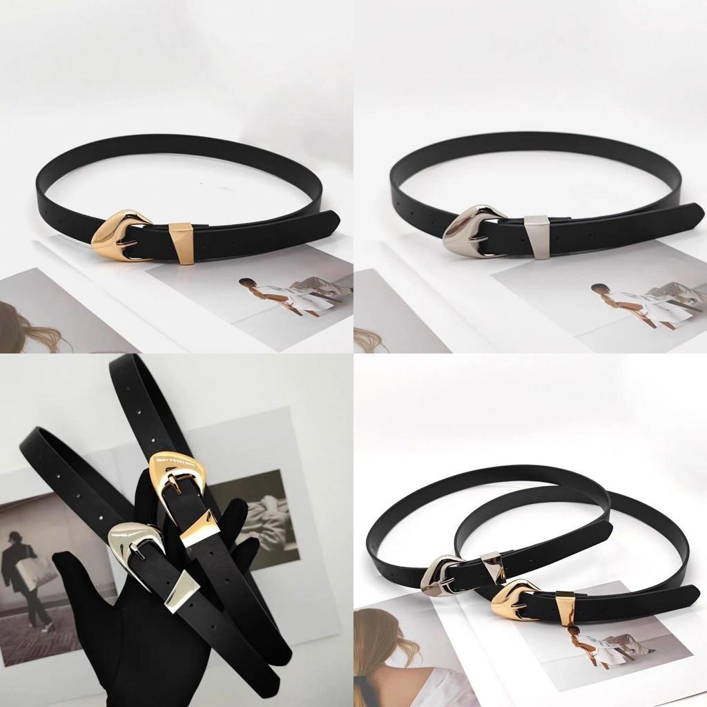 Chic Women's Unique Minimalist Metal Pin Buckle Waist Belt For Trendy Looks
