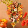 Fall Teardrop Swag Flower Maple Berry Wreath Decor Artificial Autumn Wreath Decor for Holiday Decorators Office Apartment Coffee