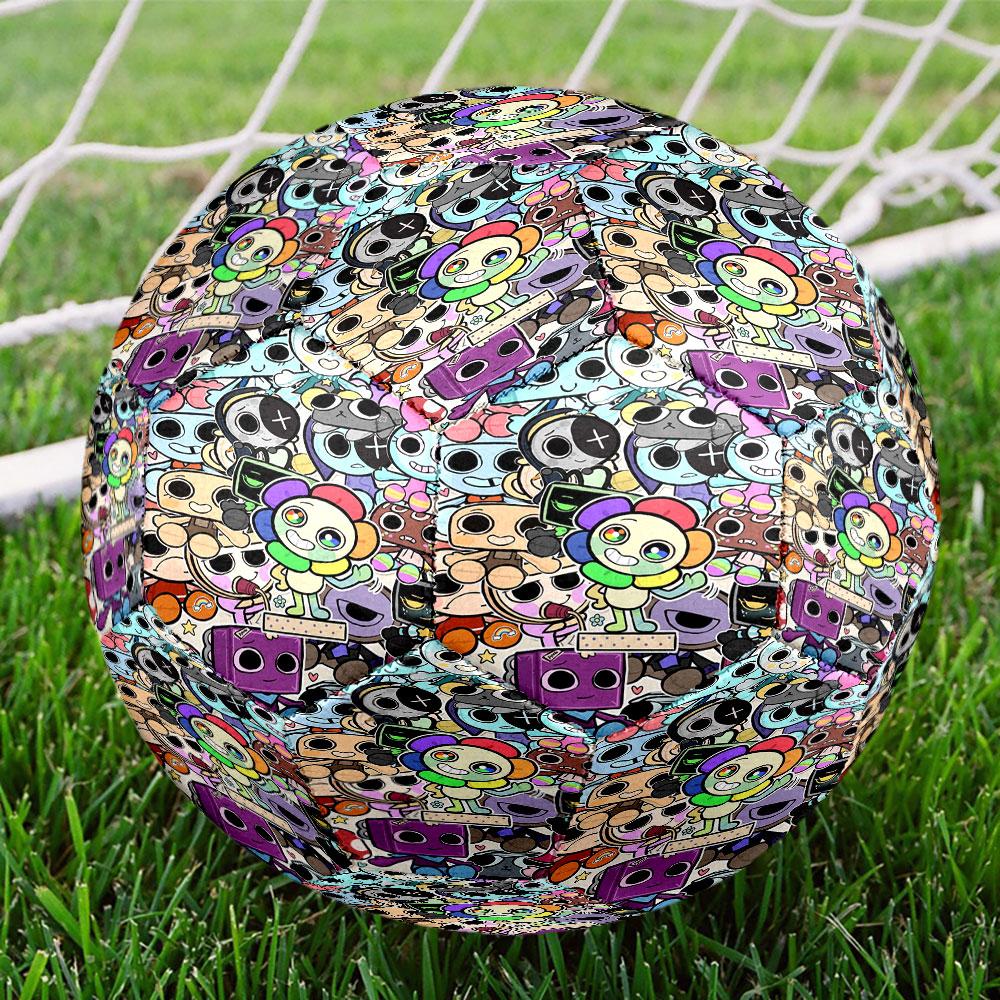 Dandy's World Print Size 5 Soccer Ball, Standard Match Football for Sports Game and Team Practice, Ideal Gift for Soccer Fans