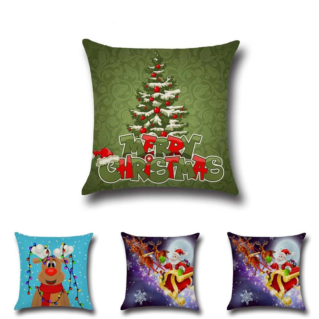 Christmas Cartoon Printed Cushion Cover Ultra Soft For Home Office Sofa Decor Gift