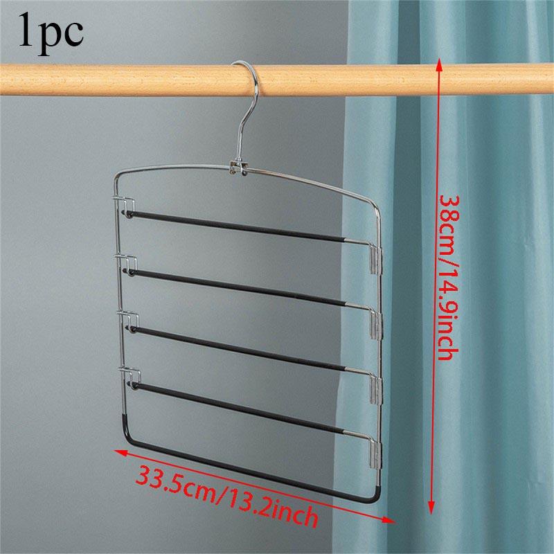 

Multi-Layer Stainless Steels Movable Hangers Shelves Organizer Space Saver Closet Hanger Rack Pant Clothes Function Hanger