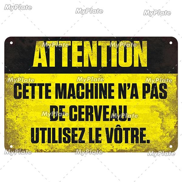 [MaPalte] Vintage French Warning Sign Metal Sign Tin Sign Decoration Plaque Home Wall Door Decor Bar Sign Home Plate Poster