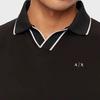 Armani Exchange SS23 Solid Logo Print Casual Short Sleeve Polo Shirt Men tops Black 3RZFFC-ZJDFZ-1200