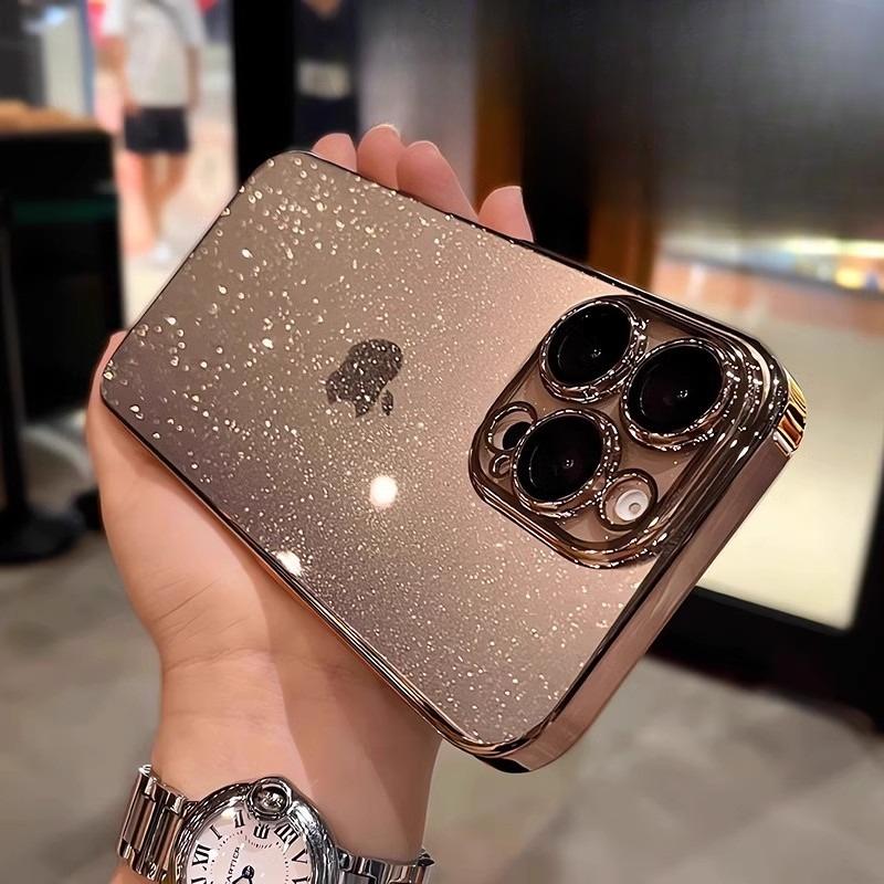 Applicable To IPhone17 Electroplated PC Flash Powder Mobile Phone Case Apple 16ProMax Ultra Thin Full Cover 15 Drop Protection Case
